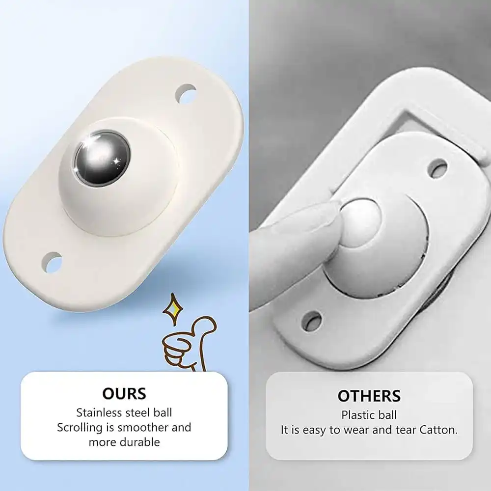 4pcss Self Adhesive Caster Wheels 360 Degree Rotation Mini Swivel Casters Wheel for Furniture Storage Box Roller Cabinet Trash
