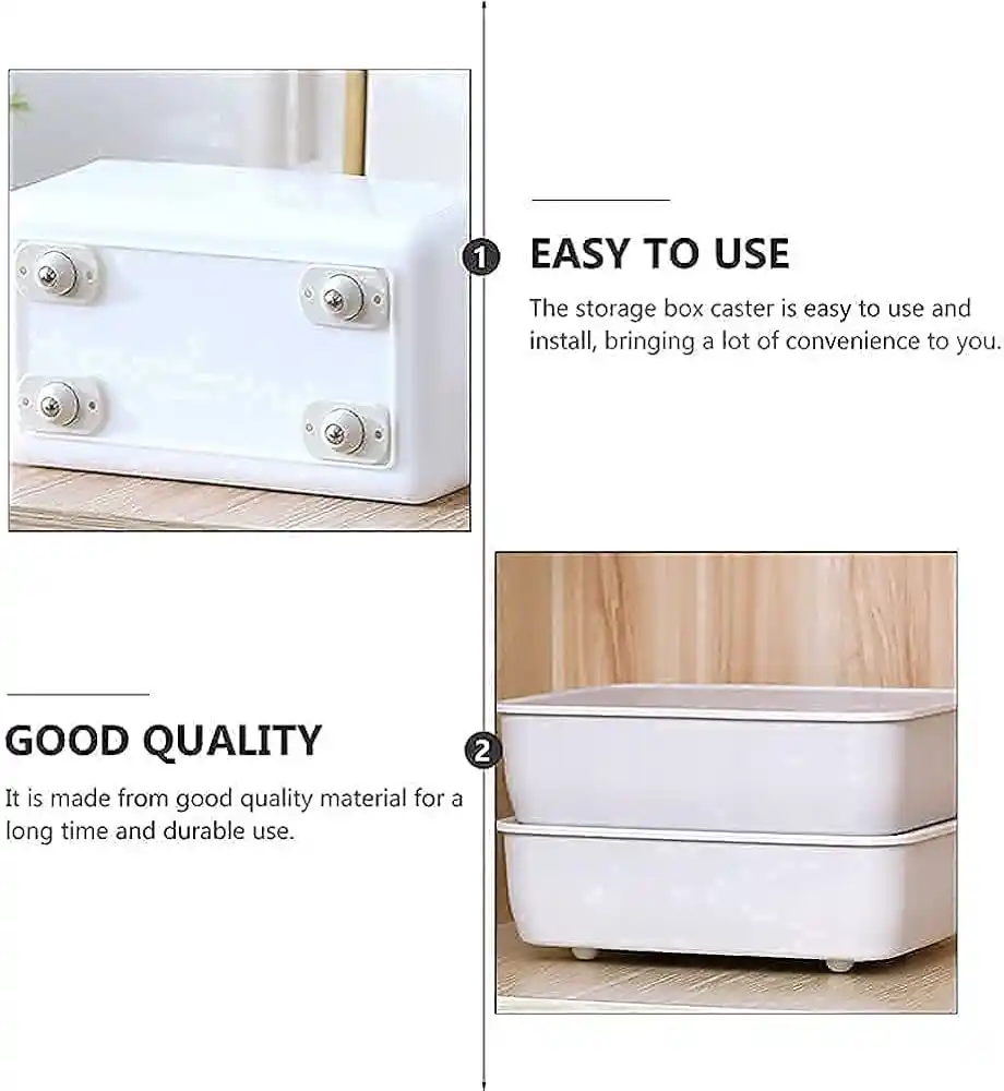 4pcss Self Adhesive Caster Wheels 360 Degree Rotation Mini Swivel Casters Wheel for Furniture Storage Box Roller Cabinet Trash