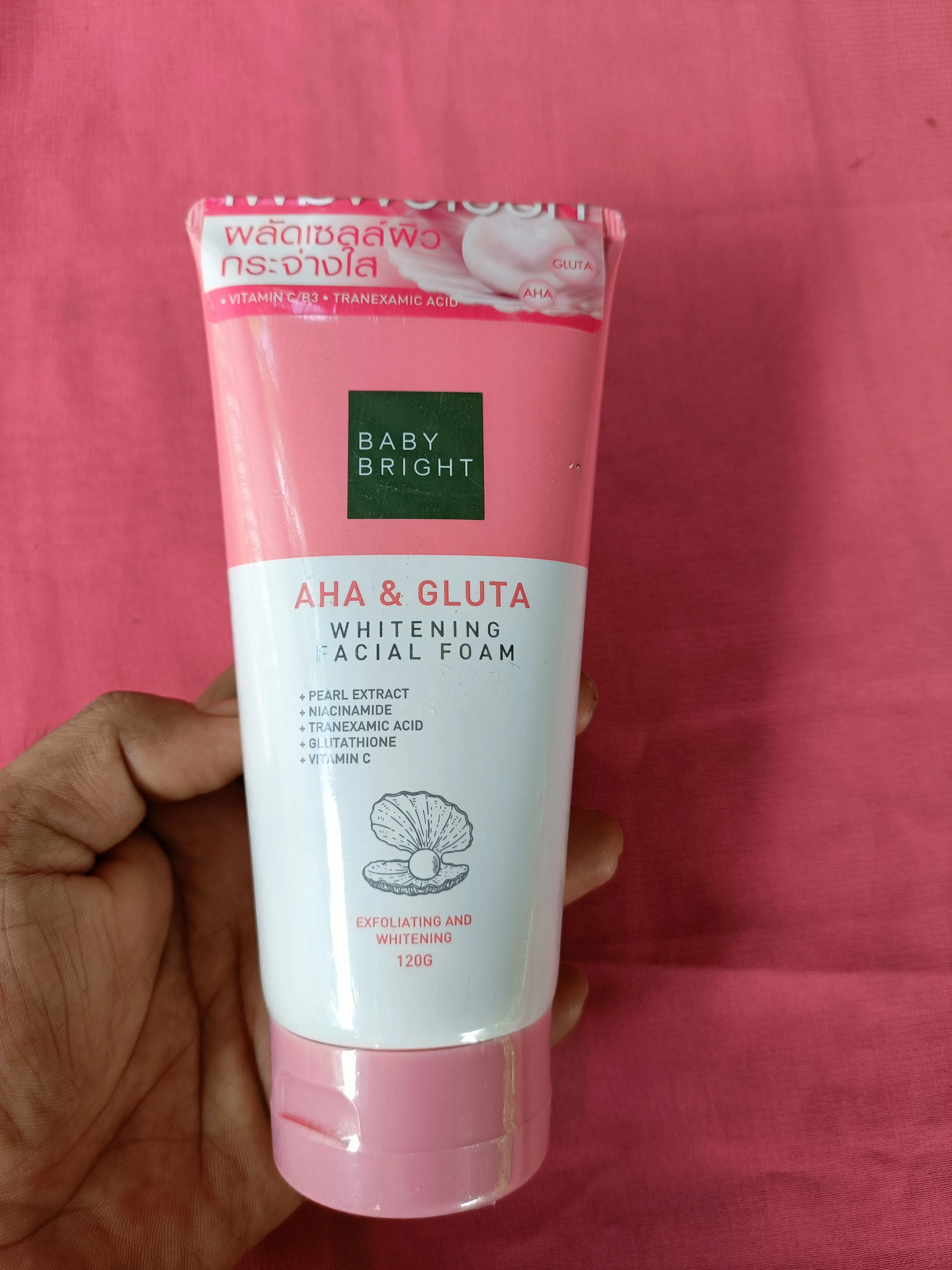 Baby bright Aha & gluta whitening facial foam