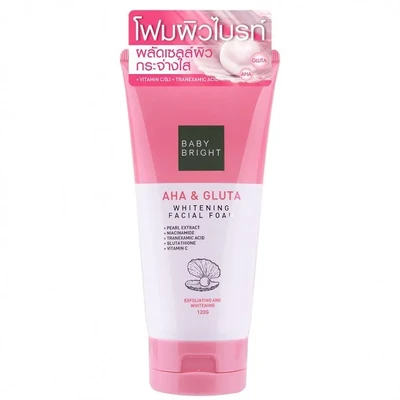 Baby bright Aha & gluta whitening facial foam